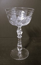 Rock Sharpe Lido Crystal – Faceted Stem – Vintage MCM –6.5" Tall Champagne Glass
