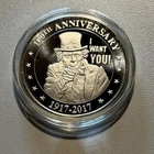 1-1oz 100th Anniversary Uncle Sam 1917-2017. Proof .999 Fine SilverRound