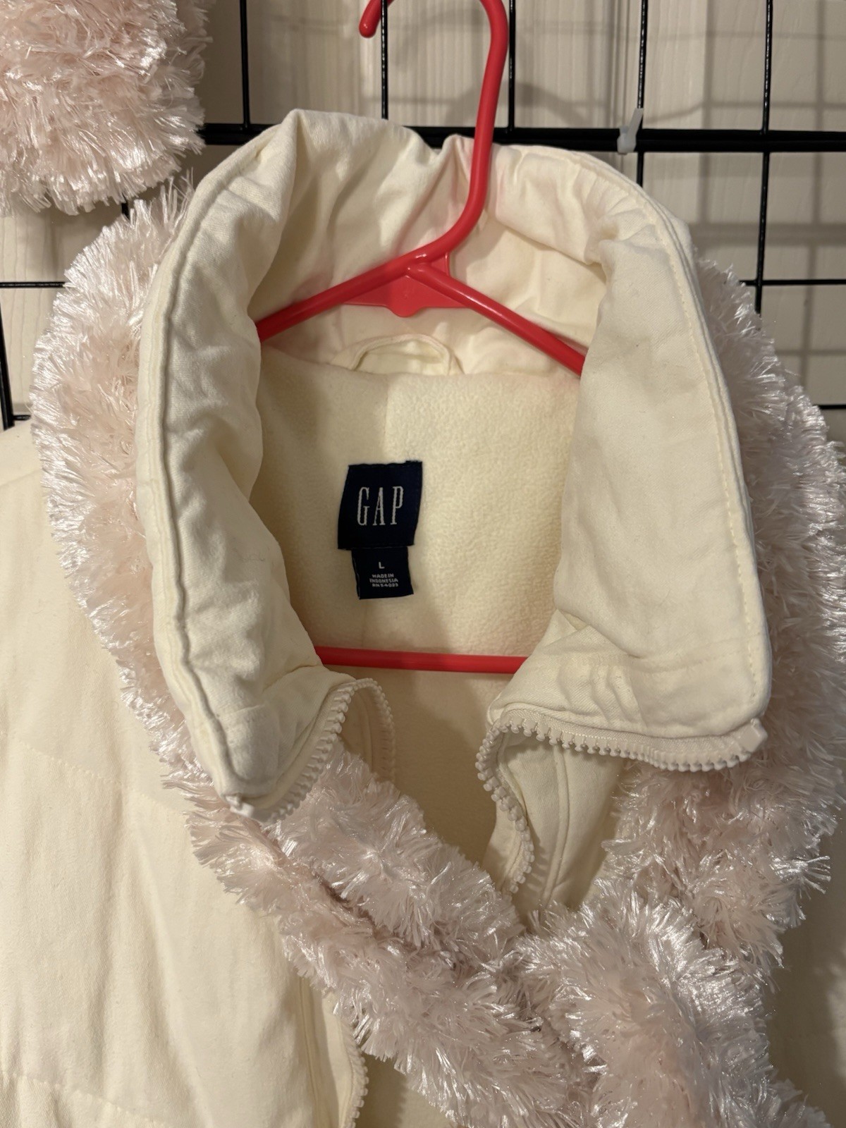 GAP Collared Ivory Zip Lined Jacket Pockets Short… - image 2