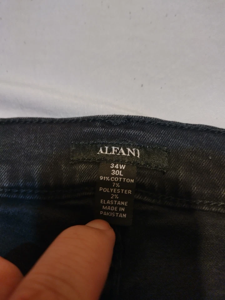 Alfani 男式黑色修身直筒牛仔裤 34x30 码 — 第 4/4 张图片