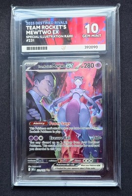 Pokémon TCG Rocket's Mewtwo EX Destined Rivals 231/182 ACE 10 PERFECT SUBGRADES