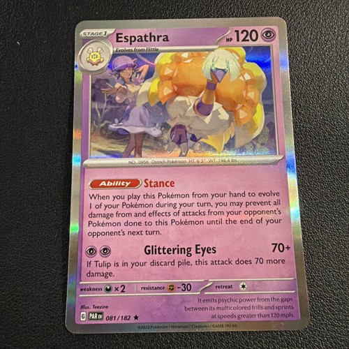 Pokemon Paradox Rift Espathra 081/182 Cosmos Holo Exclusive