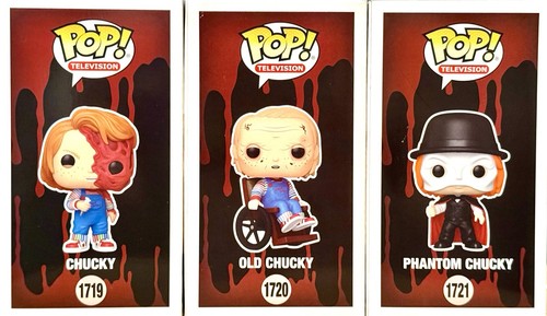 CHUCKY Funko Pop Television Set 1719-1721 BURNT, OLD, PHANTOM CHUCKY Horror w/PP - Picture 5 of 8