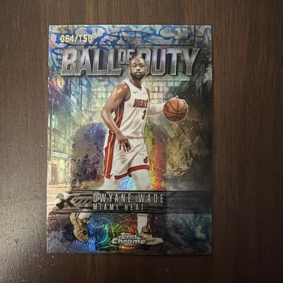 2025-26 Topps Chrome Ball of Duty Aqua Refractor #BD-16 Dwyane Wade /150 Heat