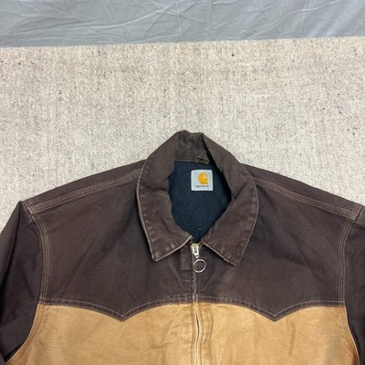 Vintage Carhartt Santa Fe Jacket Mens XXL Beige 1990s Two Tone | eBay