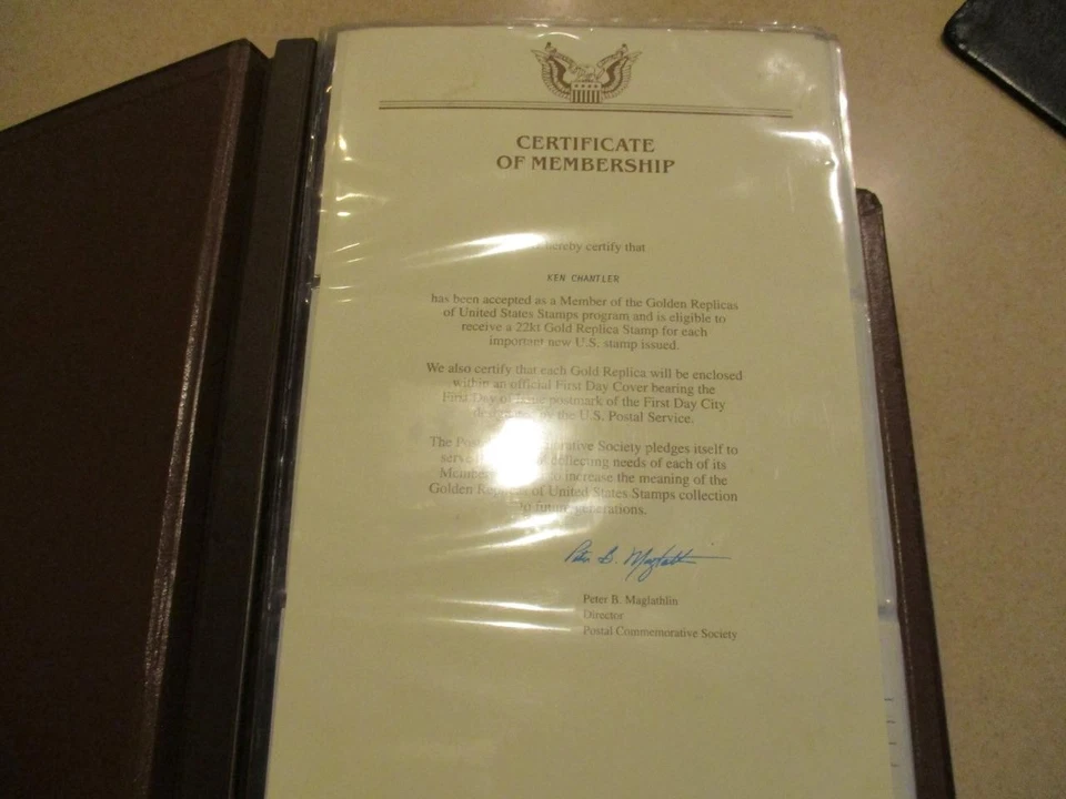 Golden Replicas of United States 22K Stamp Collection Of 90 Gold Replica Stamps - Image 4 of 4