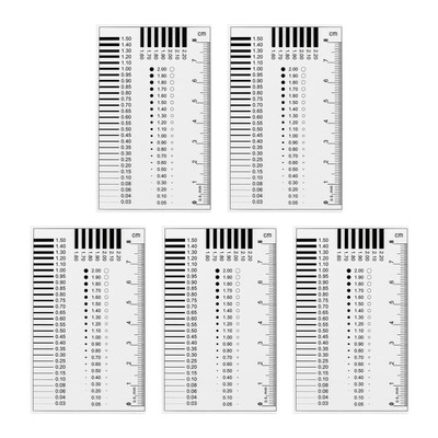 5pcs Transparency SEC Size Estimation Chart 8cm 0.5mm Diameter Line