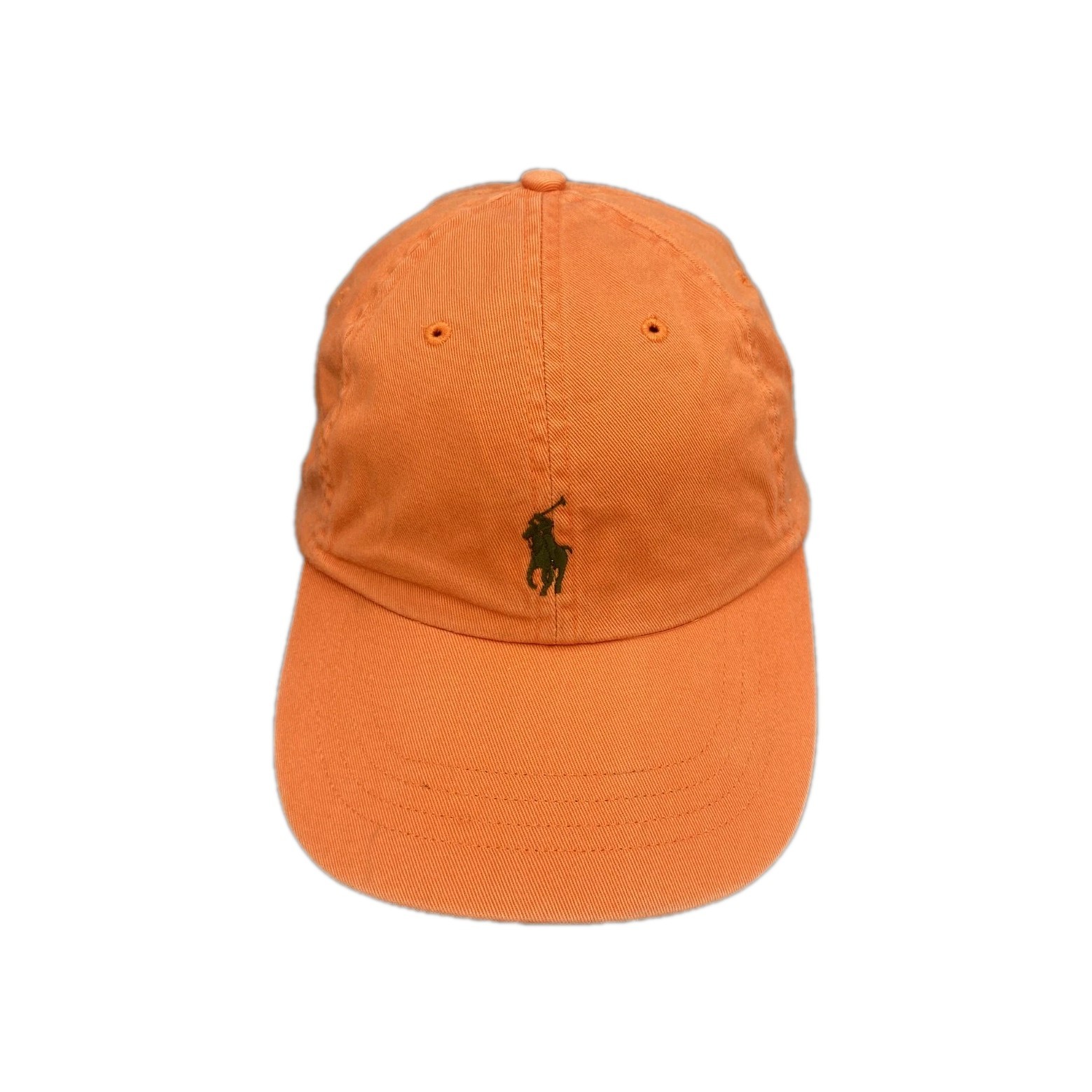 Berretto vintage Polo by Ralph Lauren uomo taglia unica arancione pony 6 pannelli schiena regolabile