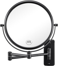 Wall Mounted Makeup Mirror - 1X/10X Magnifying Mirror for Wall, 8 Inch Double Si