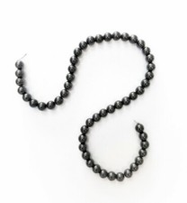 Beads Strand with Shungite beads 10mm rare mineral EMF protection Karelia 15,5"