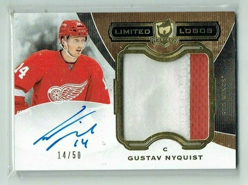 14 15 UD Upper Deck The Cup Limited Logos  Gustav Nyquist  /50  Patch  Auto