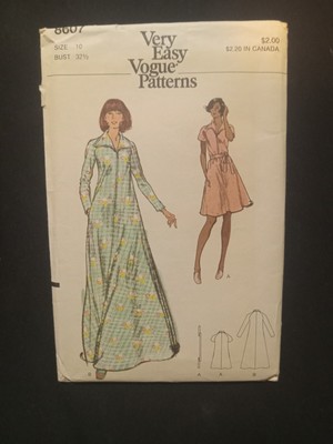 vogue easy vougue patterns vintage 8607