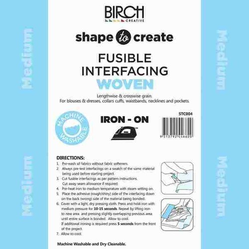 Shape To Create Med Iron-on Fusible WOVEN Interfacing - 10 Metre Roll - Picture 3 of 3