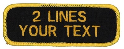 2 LINE  Name TAGS - Personalized & Embroidered Identification patches, 1.5''Hx4''W