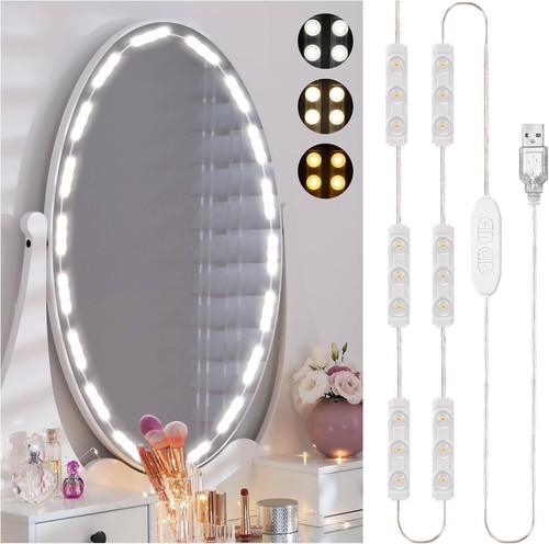 LED Mirror Strip Lights for Mirror Vanity Makeup Table Bathroom Dimmable Adjust - Picture 8 of 9