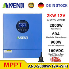 Inverter solare 2000W 12V Off Grid MPPT 60A 220V 50HZ/60HZ Onda sinusoidale pura
