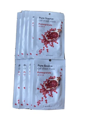 Missha Pure Source Cell Sheet POMEGRANATE fave Mask, Pack Of 10 Sheets