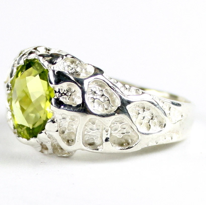 Peridoto, anillo de plata de ley 925 para hombre, SR168 Foto 2 de 4