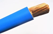15' 2 AWG COPPER WELDING/BATTERY CABLE BLUE 600V MADE IN USA EPDM 
