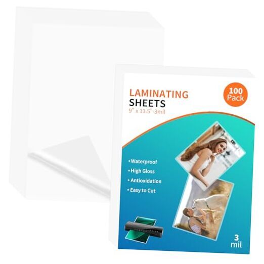 Thermal Laminating Pouches - Laminating Sheets - Thermal Laminating 100 Pack