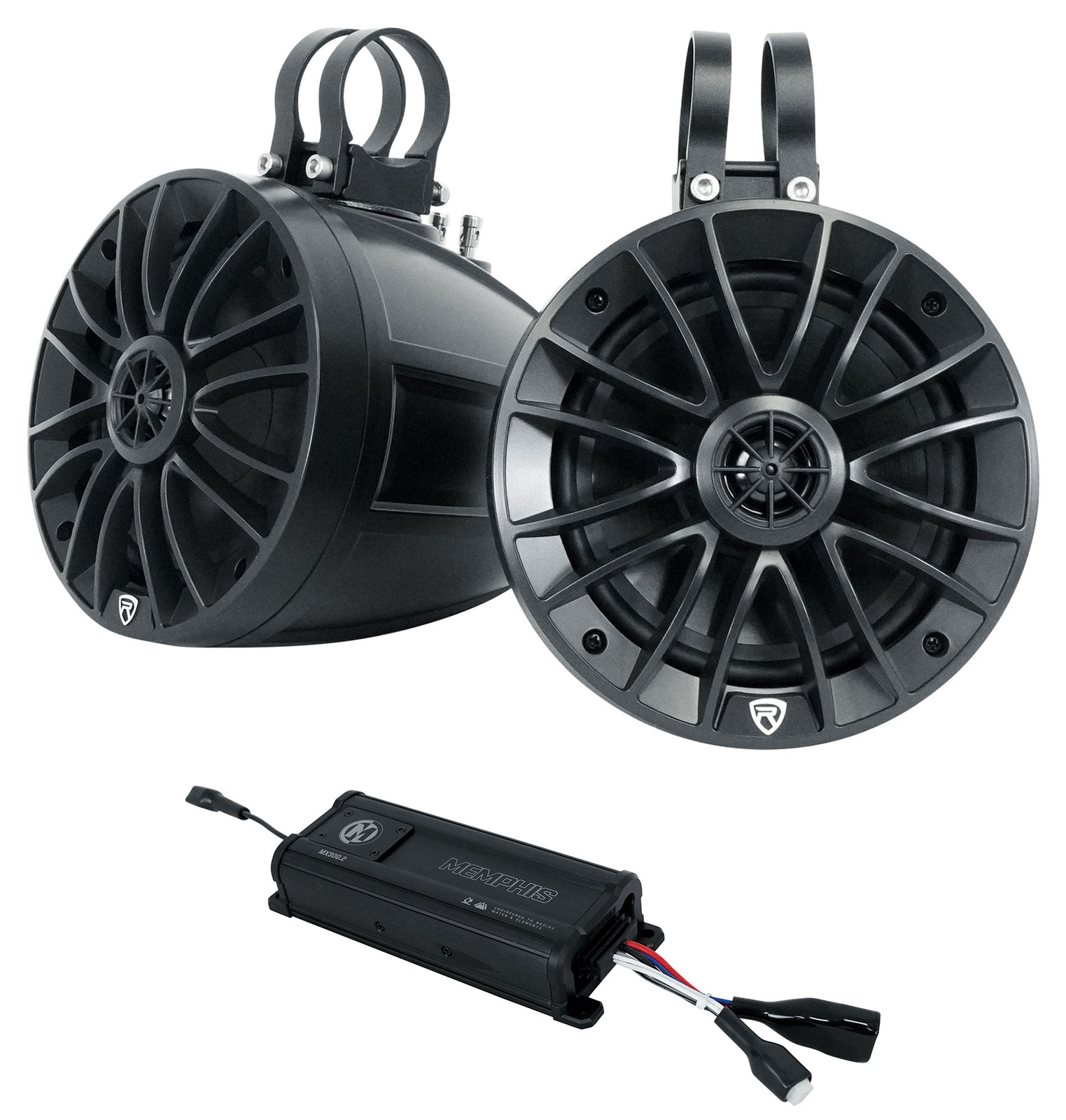 Memphis Audio MX3002 2-канальный усилитель ATV UTV мощностью 300 Вт 2 65-дюймовые колонки