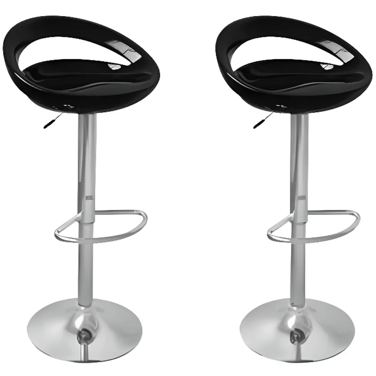 Tabouret de bar réglable en hauteur avec assise rembourrée confort noir