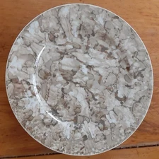 Georges Briard “Marble Ware Brown” 10.25″ Dinner Plates 2 Plate Lot Mid-Century