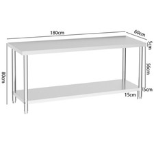 Image of Stainless Steel Commercial Catering Table Work Bench Food Prep Kitchen Shelf UK