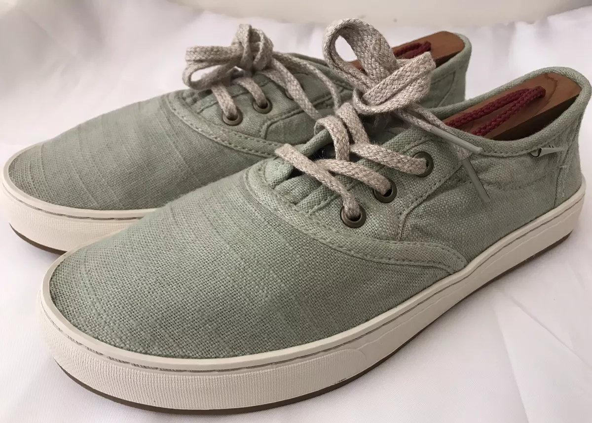 SANUK W 'AVERY' LACE-UP HEMP SHOES, #1116486 WSS, SIZE 8, WASHED SAGE, NWT