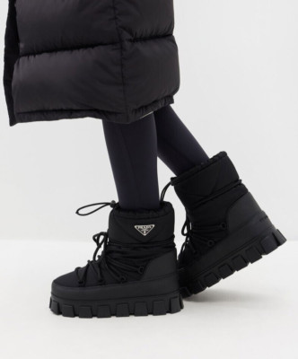 Prada Monolith Nylon Gabardine Après Ski booties Womens Size EU 39-40 / US 9-10