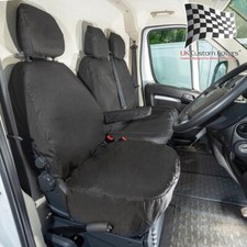 Peugeot Boxer Front Seat Covers Tailored & Waterproof (2022 Onwards) Black 817
