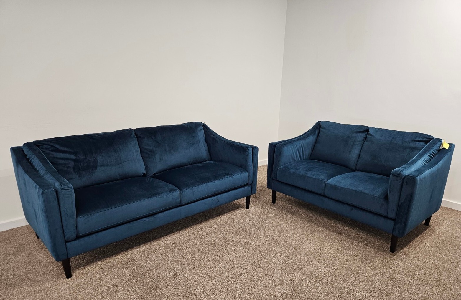 Harpo Velvet 3 & 2 Seater Sofa Set , Pacific Blue Velvet RRP £2298 eBay