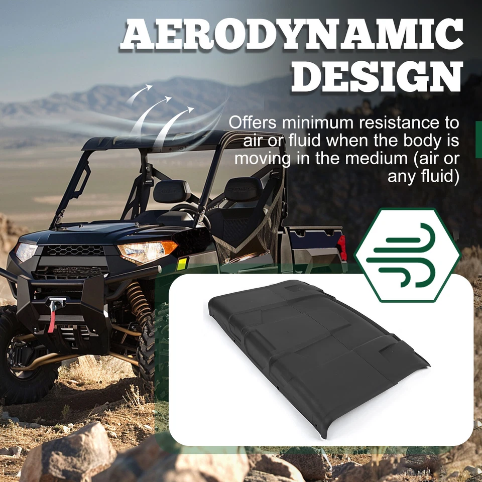 Жесткая крыша черный для Polaris Ranger XP 1000/900/570 Brutus полный размер 2013-2025 - Изображение 3 из 4