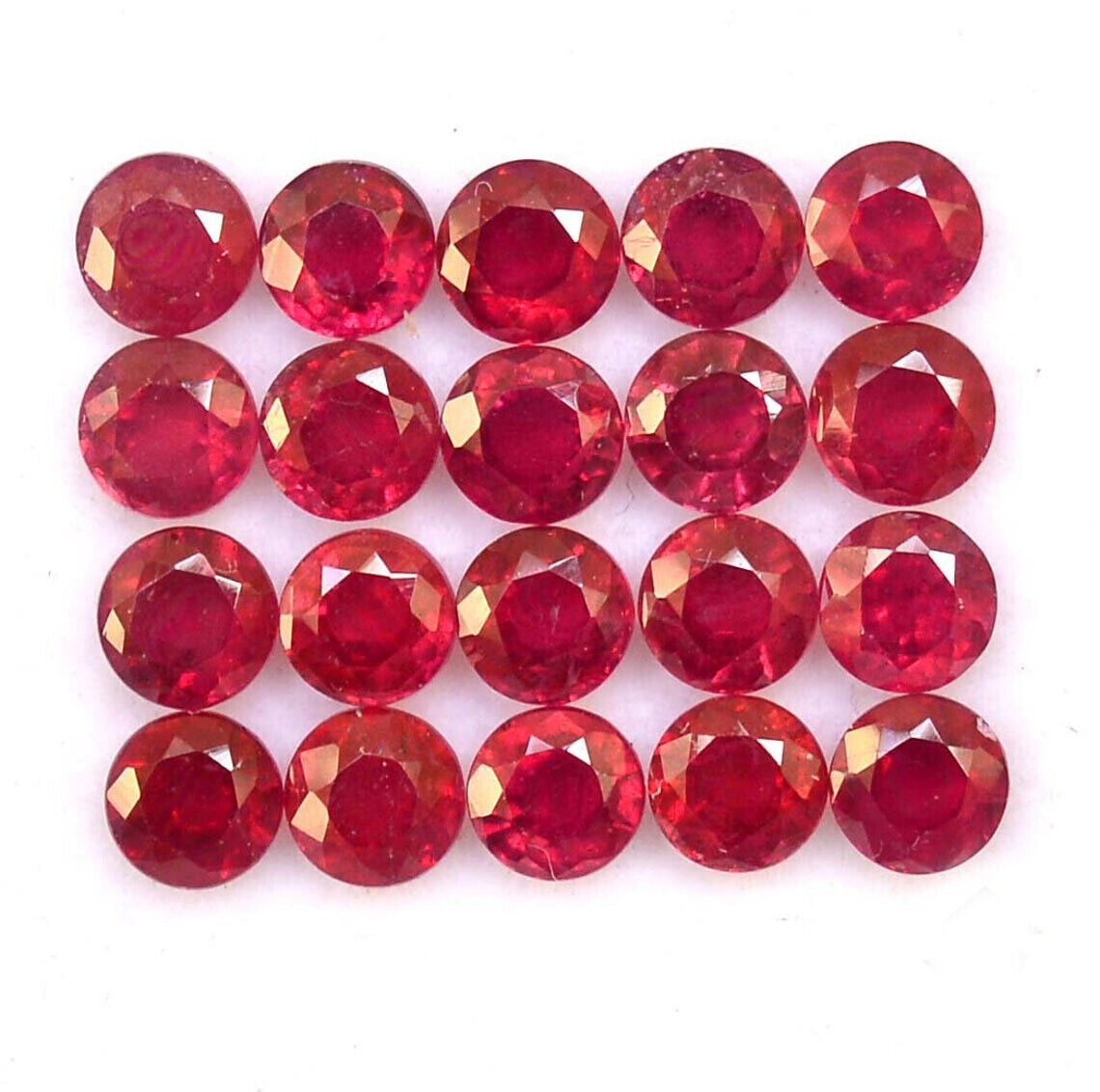 MAPPON REED ゆりえ　5本セット　ロレー重め 17 Ct Round Cut Stunning Quality Natural Red Ruby Loose