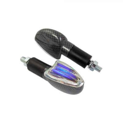 Open Box Bike-It Long Stem Mini Spear Indicators Carbon Look Body - Iridium Lens