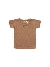 Quincy Mae: Pointelle Tee - Copper - Size: 4-5 Years