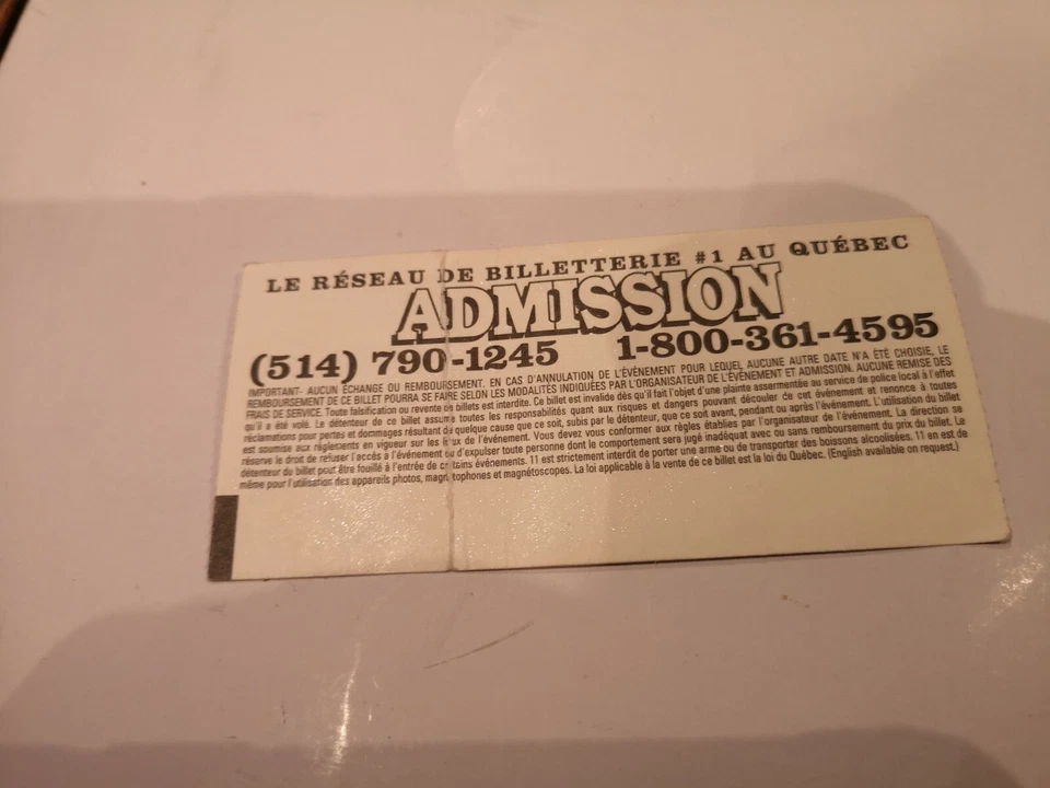 MEAT LOAF RARE CONCERT TICKET STUB MONTREAL. FORUM NOV 23 1993 - Image 4 of 4