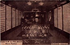 Foster & Palmer Shoe Parlor Warsaw Indiana Interior Store View PMC 1900s