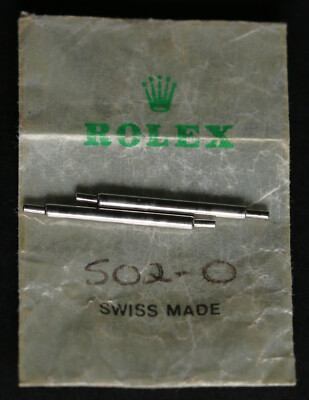 2 GENUINE ROLEX SPRING BARS for OLDER SUBMARINER, GMT, EXPLORER 2 (HOLED LUGS)