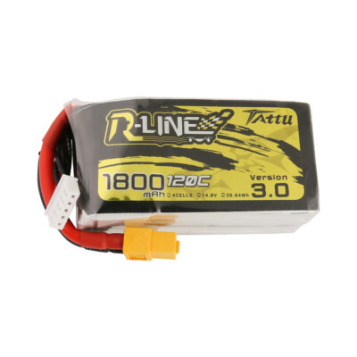 Tattu R-Line Version 3.0 1800mAh 14.8V 120C 4S Lipo Battery Pack With XT60 Plug
