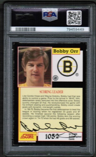 92 Score Bobby Orr 1991 autógrafo automático/2500 PSA 6 automático 9 líder de puntuación PSA/ADN - Imagen 2 de 2