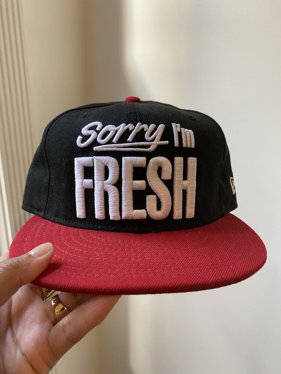 Sorry I'm Fresh Black and Red Fitted Cap New Era Size 3/8
