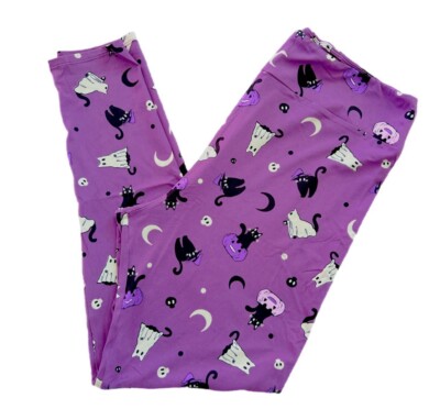 L/XL  Kids LulaRoe Leggings  Halloween Cats Skulls  FITS 6/10