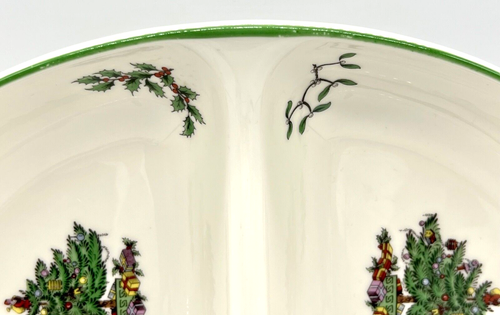 SPODE CHRISTMAS TREE DIVIDED OVAL BAKING SERVING DISH; ENGLAND; EXCELLENT COND - Picture 10 of 15