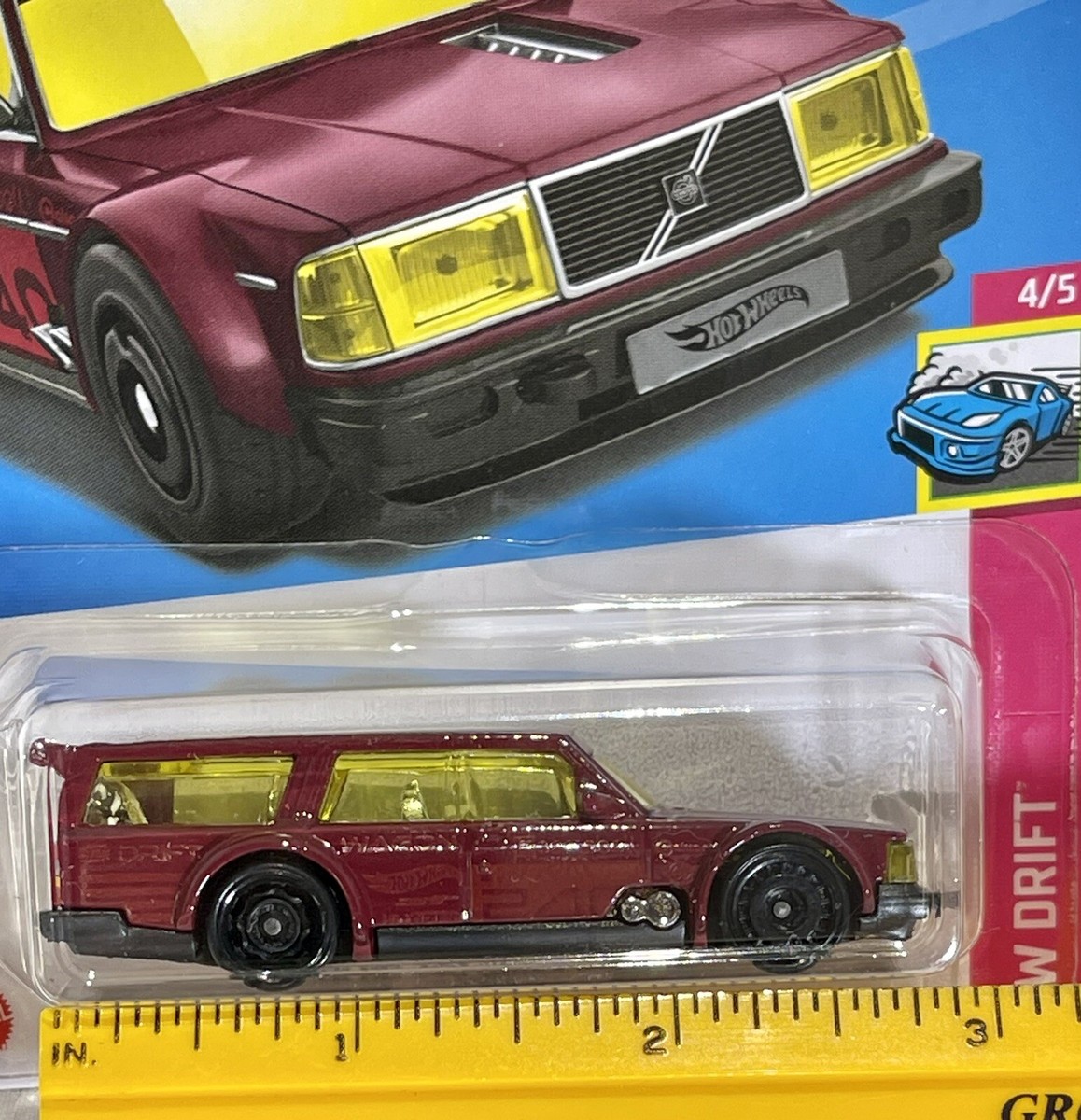 Hot Wheels Volvo 240 Drift Wagon HW HW Drift Red Yellow 232