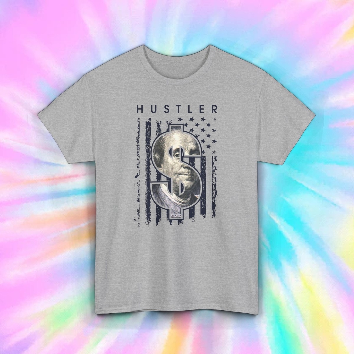 Hustler Dollar Sign T-Shirt | Patriotic Money Graphic Tee | S-5XL 
