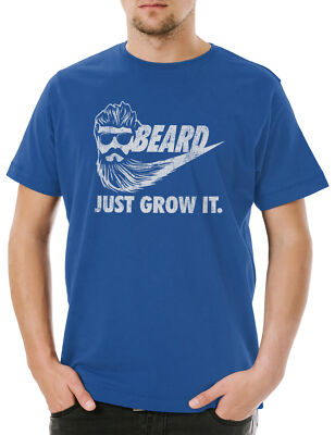 Beard Grow It Herren T-Shirt Bart Vollbart Hipster Barber Man Glasses Bartträger