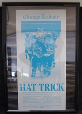 2015 Chicago Tribune Press Plate Blackhawks 6/16/15 Stanley Cup Hat Trick Framed