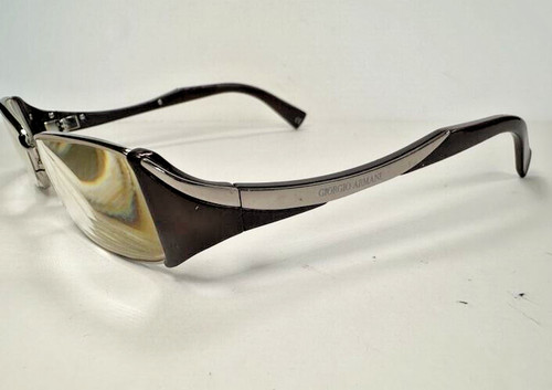 GORGEOUS Giorgio Armani Brown Chrome Designer Eyeglasses Frames 51-16-140