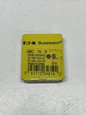 Bussmann ABC-15 15 Amp Fast Acting Ceramic Tube Fuse 250V 5pk